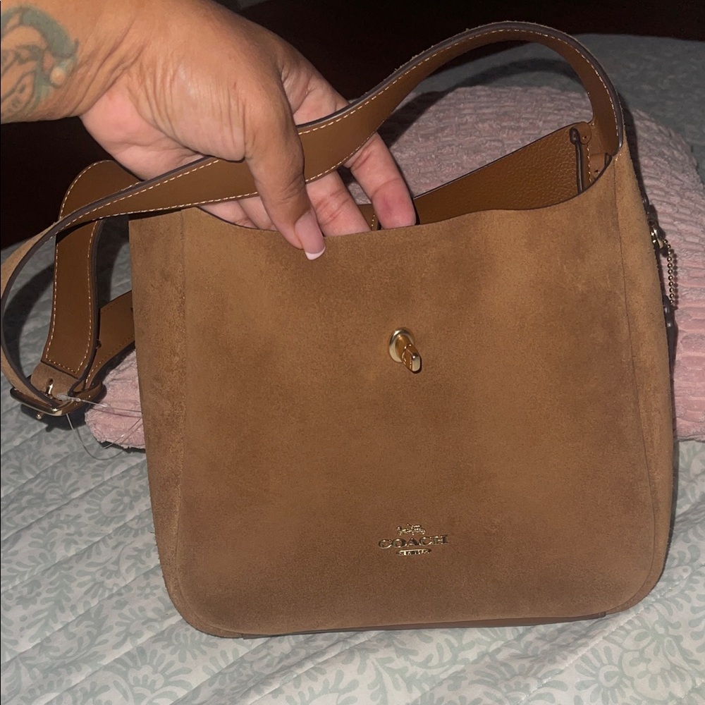 Coach Tan Suede Shoulder Bag
